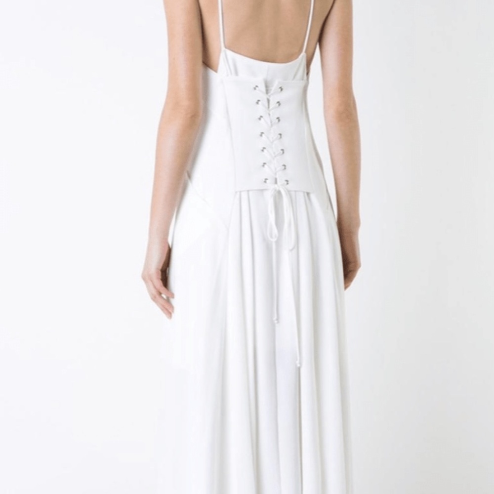 Nwt! Christopher Esber Prom! Deep V Plunge Lace Up Corset Dress Size: 6